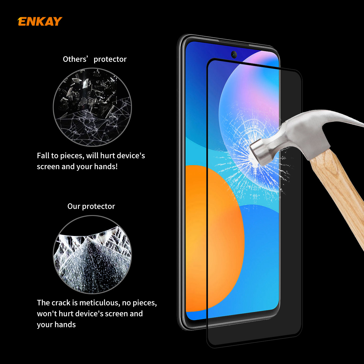 Enkay-125-Pcs-for-Huawei-P-Smart-Front-Flim-026mm-9H-Anti-Explosion-Hot-Blending-Full-Coverage-Tempe-1789579-5